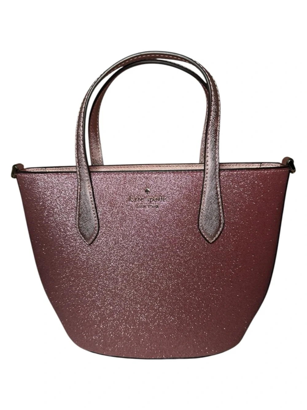 Kate Spade New Glitter Convertible Satchel & Matching Wallet in Mitten Pink Set